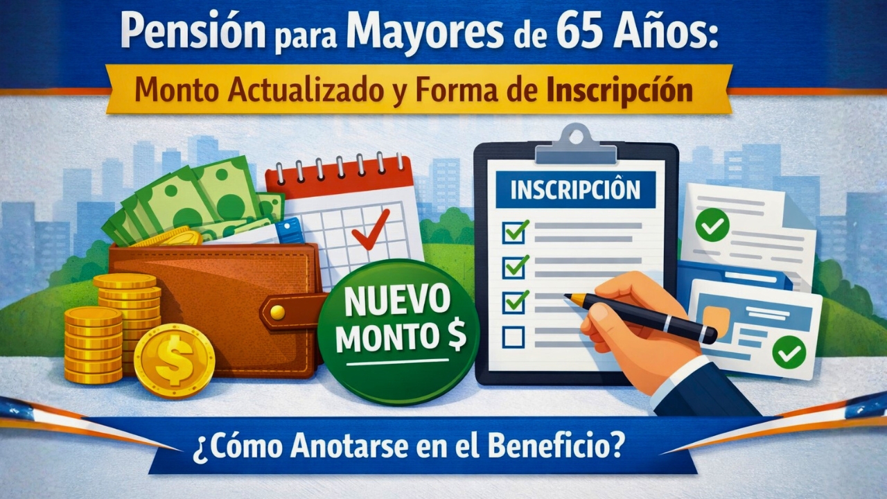 Pensión para mayores de 65 años: monto actualizado y forma de inscripción