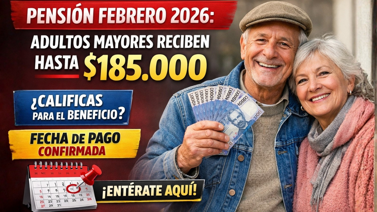 Pensión febrero 2026: adultos mayores reciben hasta $185.000, revisa si calificas y la fecha exacta de pago