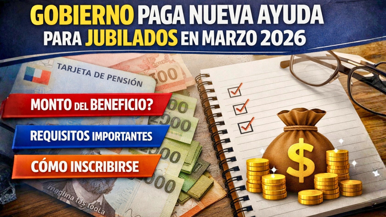 Gobierno paga nueva ayuda para jubilados en marzo 2026: monto, requisitos y cómo inscribirse