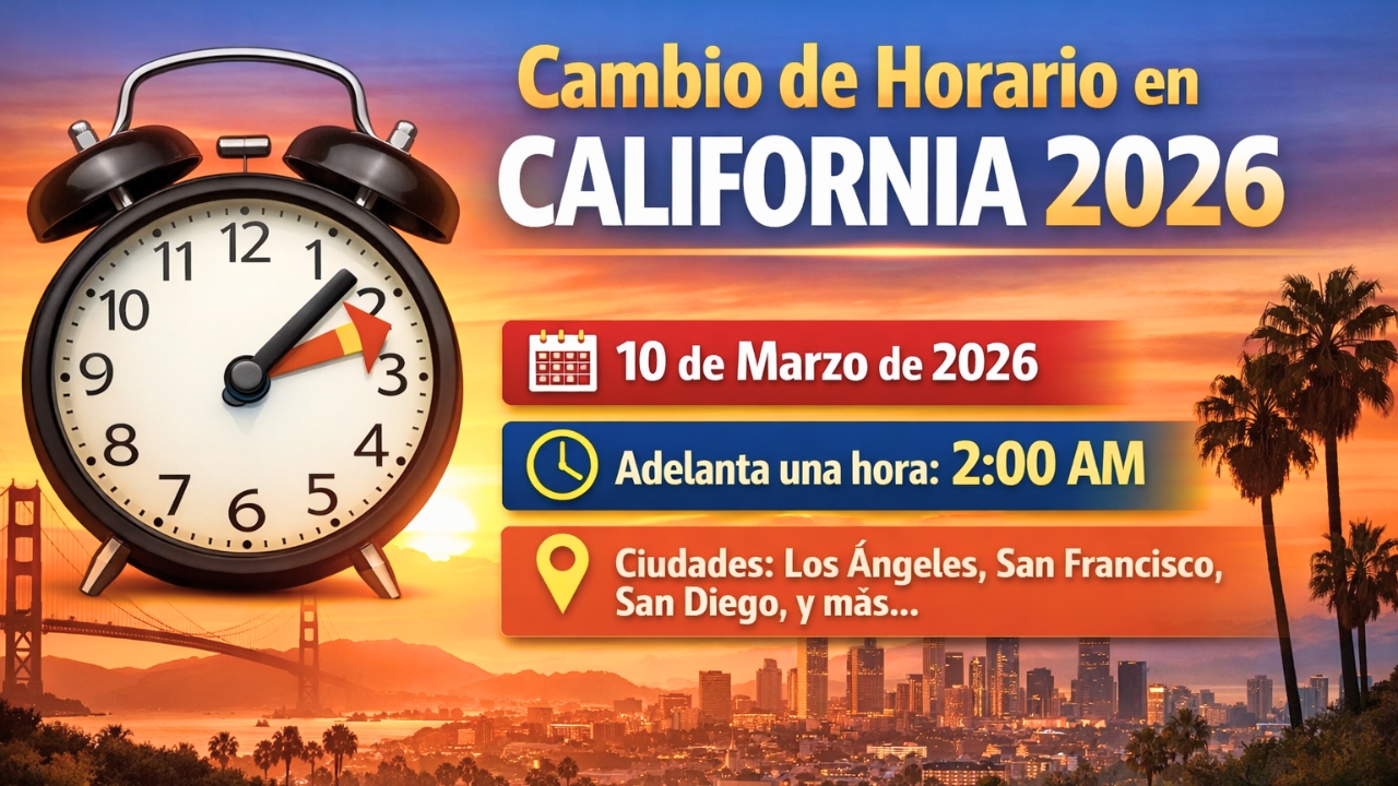 Cambio de horario en California 2026: día exacto, hora en que se adelanta el reloj y ciudades donde aplica el horario de verano
