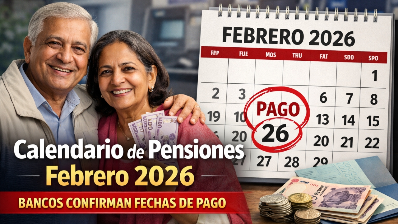 Calendario de pensiones febrero 2026: bancos confirman fechas de pago