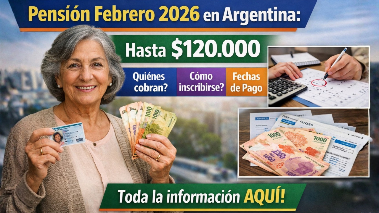 Pensión Febrero 2026 en Argentina: hasta $120.000, quiénes cobran, cómo inscribirse y fechas oficiales de pago