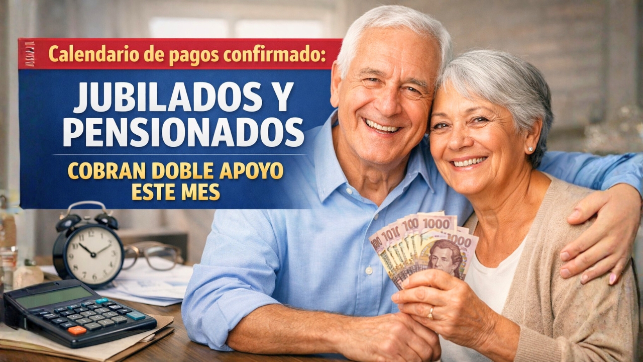 Calendario de pagos confirmado: jubilados y pensionados cobran doble apoyo este mes