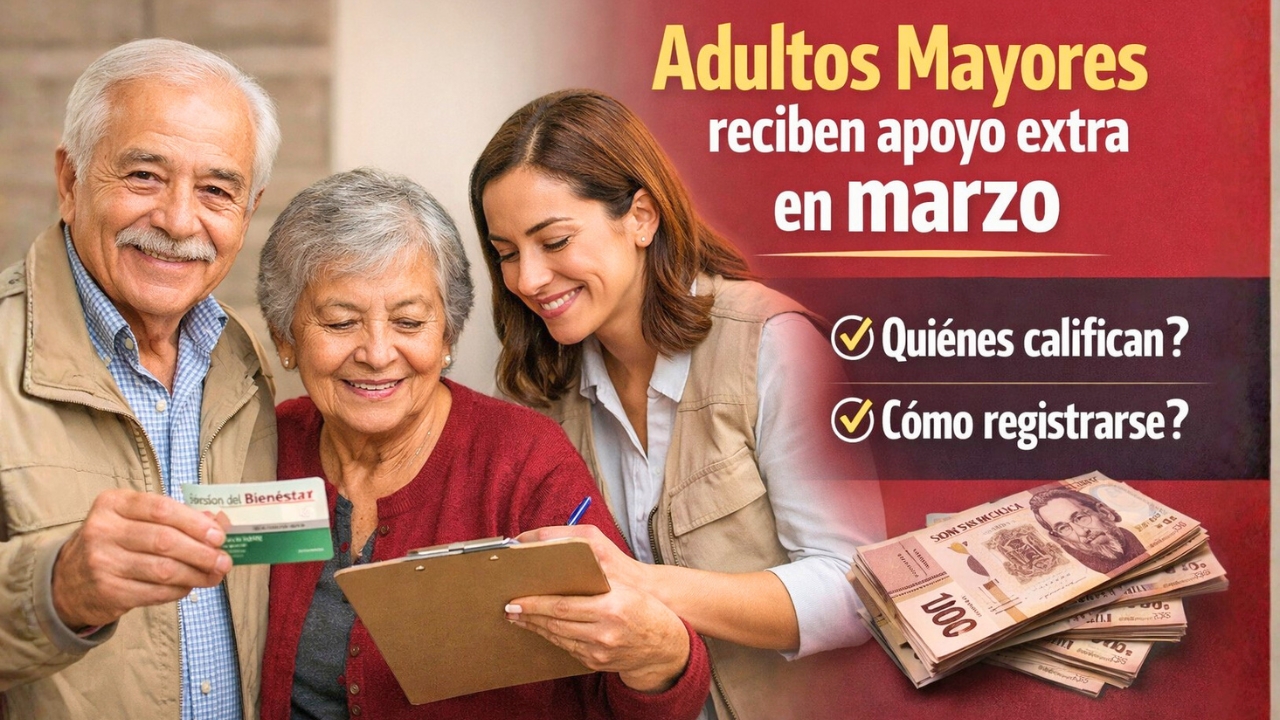 Adultos mayores reciben apoyo extra en marzo: quiénes califican y cómo registrarse